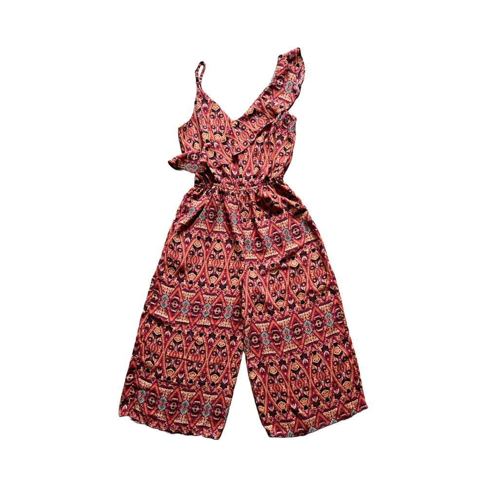 Xhilaration Jumpsuit Size S Wide Leg Abstract Boho Hippie Festival Groovy Tribal